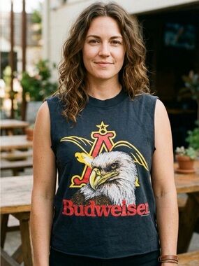 Vintage Budweiser Black Graphic Eagle Muscle Tee